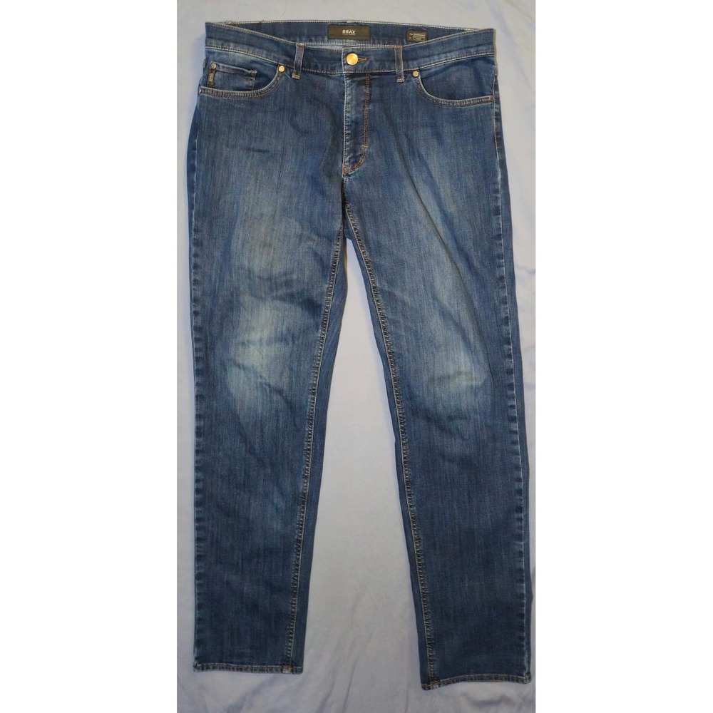Brax Masterpiece Cooper Denim Jeans Mens‎ 36x34 Regular Straight Blue Dark Wash